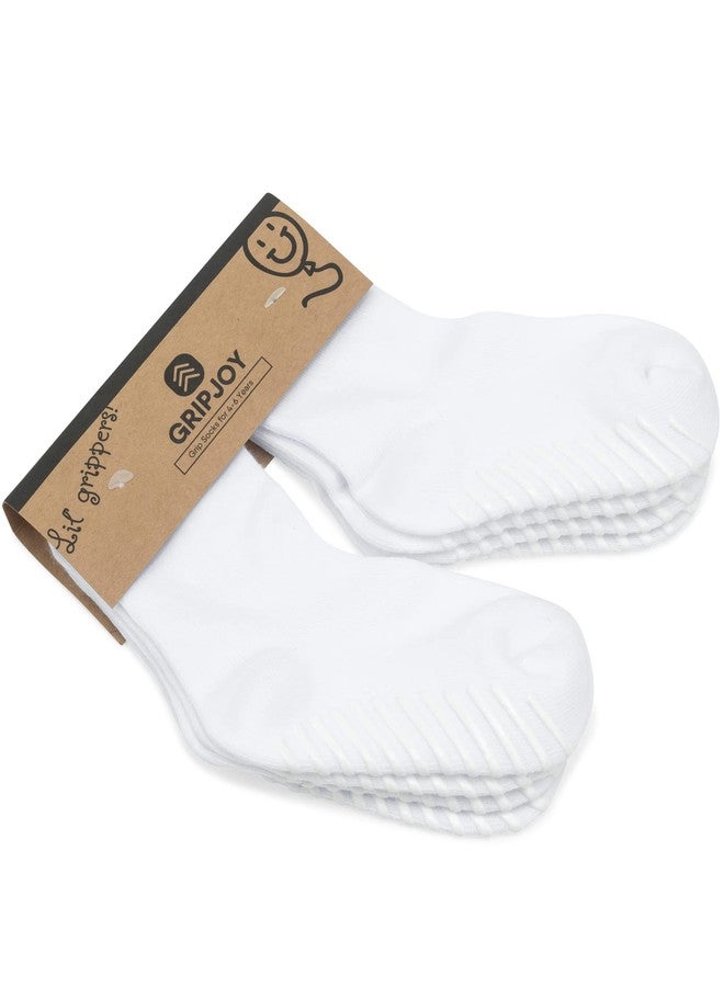 Gripjoy Toddler Socks with Grippers, Non-Slip for Kids, Enhanced Stability, Comfortable Cotton - 4 Pairs - Image 1